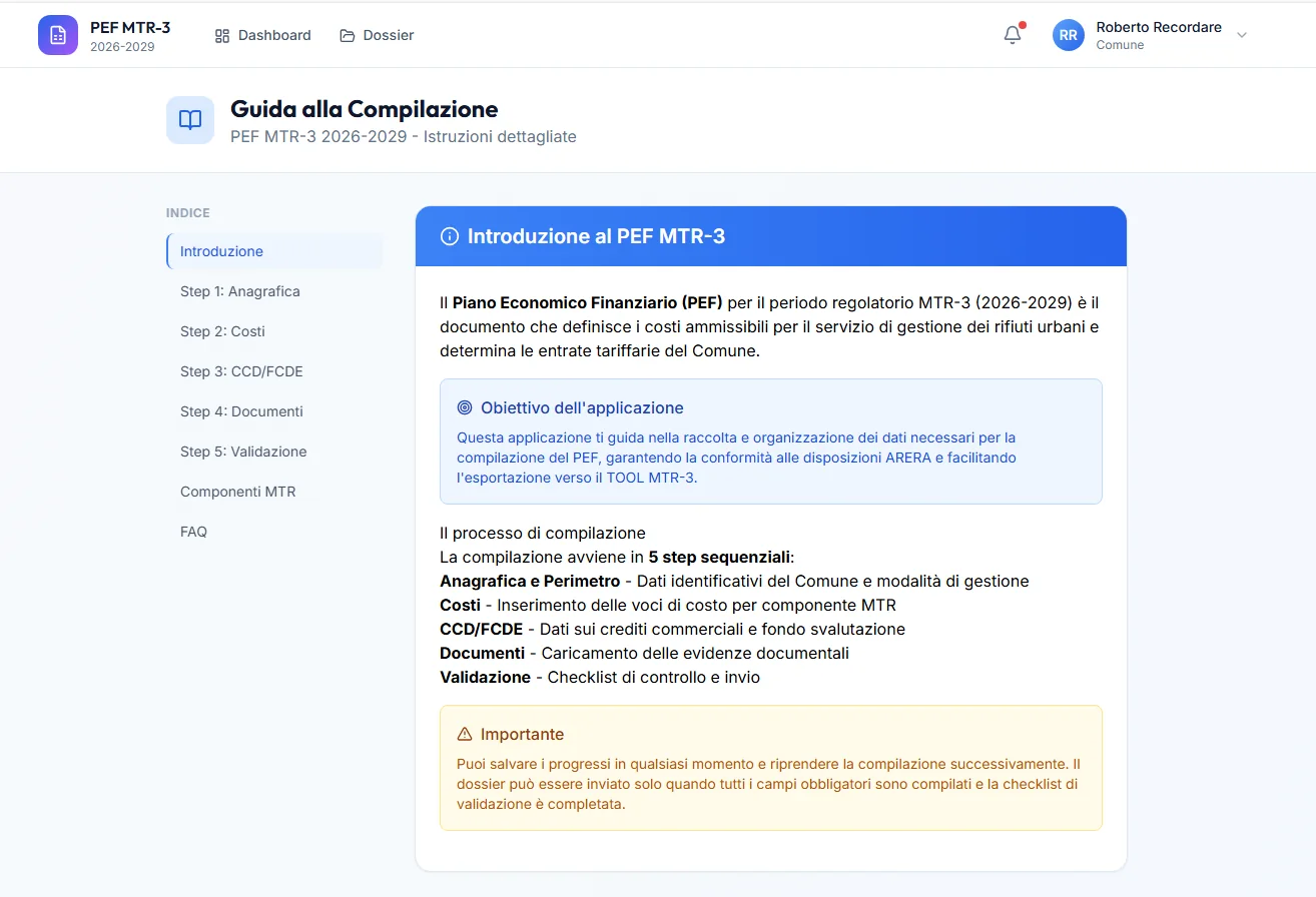 Schermata di Tariflow: guida alla compilazione